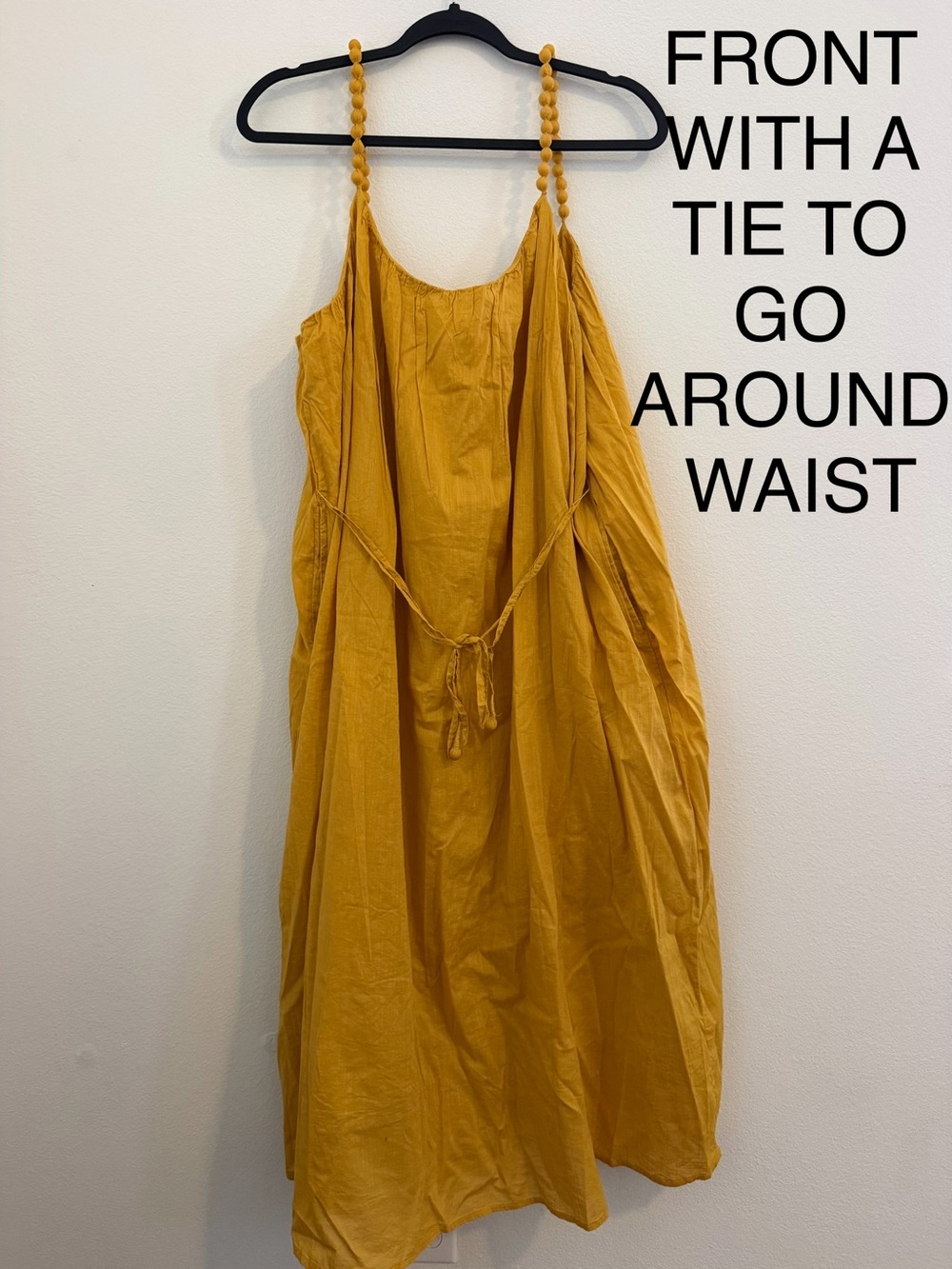 a new day Mustard Yellow Braided-Strap Midi Dress